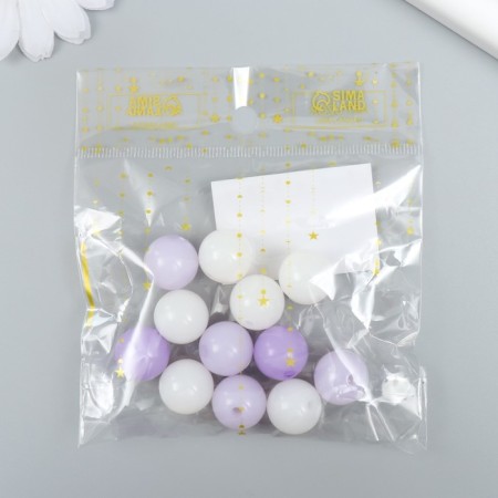 Plastic beads "from white to purple" glossy set 25 grams mix d = 1.6 cm-2
