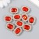 Decor for creativity plastic, rhinestones "octagonal medallion" nr 10 pcs Rubin 1.8x2.4 cm