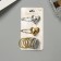 Hair set "Beatrice" (10 elastic bands 3 cm, 2 invisibility 5.5 cm) heart, silver gold