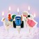 Candle in the cake set, blue tractor, 5pcs