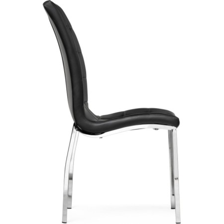Stool on a metal frame DC2-092-2 Metal/Ecokozha, Chrome/Black 42x61x98 cm-2