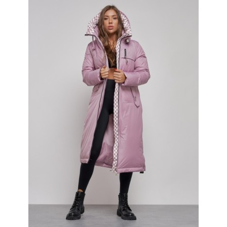 Coat insulated winter female, size 42, purple color-8
