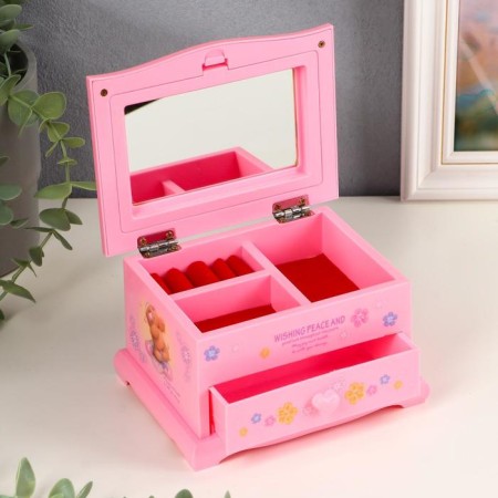 Musical box "Nap pink bear" 14.5x9x10.8 cm-2