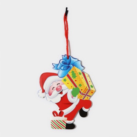 Decorative decoration (suspension) "Grandfather Frost with gifts" 18x14 cm-5