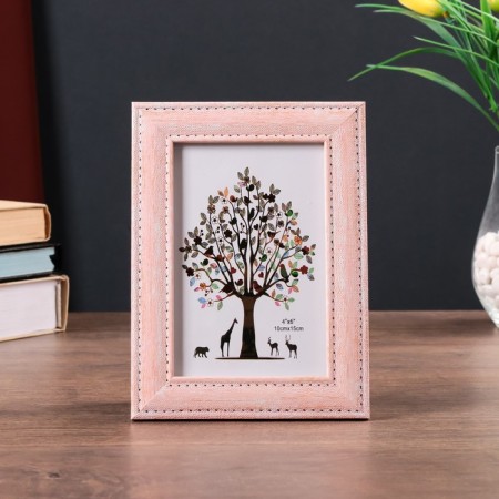Photo frame plastic 10x15 cm "jeans" pale pink 19x14 cm