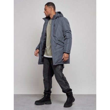 Lenced male winter park, size 56, dark gray color-1