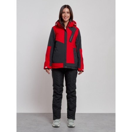 Ski costume female winter, size 48, red color-3