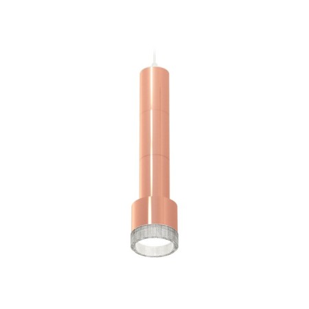Suspended lamp with composite crystal Ambrella Light, XP8122005, GX53 LED 12 W, color is pink, transparent gold.