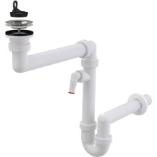 ALCAPLAST A870P-DN40 siphon siphon, saving space, DN = 40 mm with a fitting
