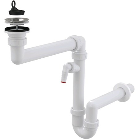 ALCAPLAST A870P-DN40 siphon siphon, saving space, DN = 40 mm with a fitting