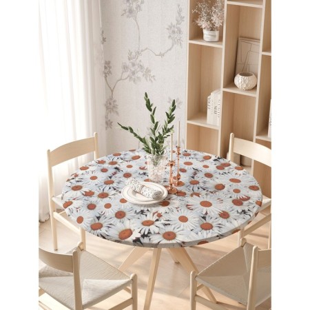 Tables on the table "chamomile land", round, oxford, elastic band, size 140x140 cm, diameter 105-120 cm-2