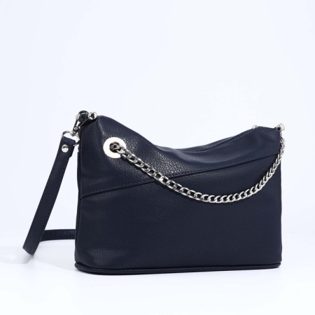 Janelli Cross-Bod with a zipper, external pocket, blue color-3