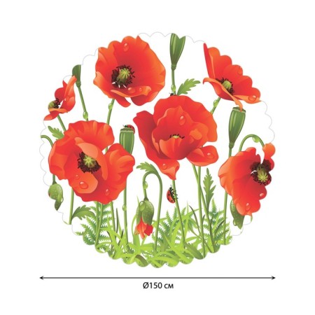 The tablecloth on the table "Fragrant poppies", round, Saten, d = 150 cm-1