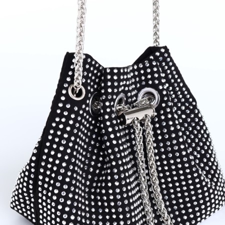 Female bag on a puff, silver color-5