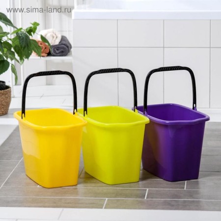 Rectangular bucket, 15 l, color mix-6