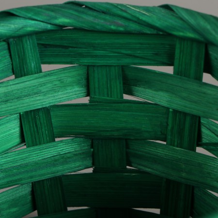 Wicker basket, D13 x h9.5/28cm, bamboo, green-3