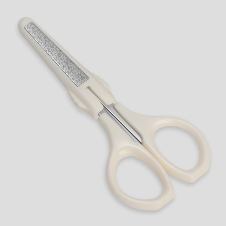 Scissors are manicure, with a cap-drop, straight, 9.6 cm, silver/gray color-2