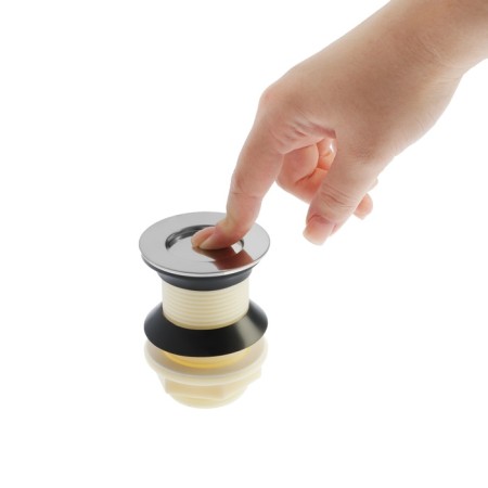 Bottom valve Zein B3, plastic housing, small button, stainless steel, without overflow-11