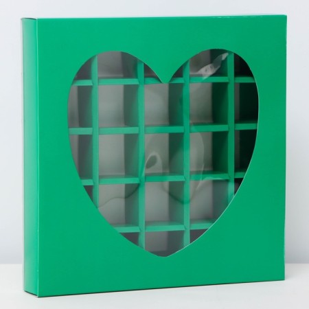 Box for sweets 25 pcs, 22 x 22 x 3.5 cm, mint