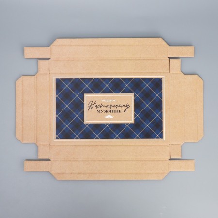 Gift folding box, packaging, “real man”, 25.5 x 15 x 4 cm-6