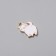 Decor for creativity metal, enamel "Fat White Cat" Gold 2x1.4 cm
