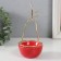 Souvenir ceramics, metal stand "pear" red with gold 8x8x17 cm