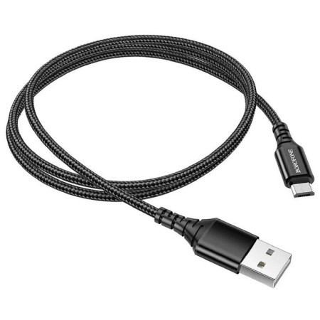 Cable Borofone BX54, microUSB - USB, 2.4 A, 1 m, nylon braid, black-2