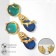 Karst earrings, blue-green color in gold