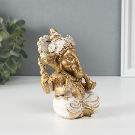 Souvenir Polystone "Ganesha" golden 10x9x13 cm-2