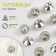 A set of buttons on the leg, d = 8 mm, 10 pcs, white/silver color