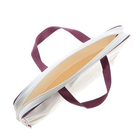 Folder with handles Textile A4, 350 x 265 x 45 mm, PMD 2-42 "Office", inner pocket, beige/burgundy-3