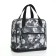 Lightning bag, with an increase, external pocket, black/white color
