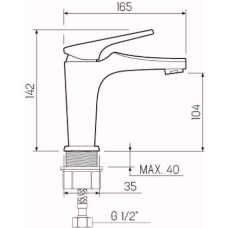 Sink mixer "RMS" SL122-001F, single-leaf, 35 mm cartridge, brass, chrome-4
