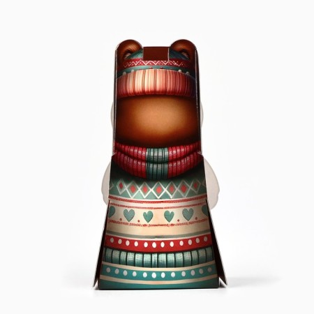 Folding box with the window "Bear", 6 x 12.4 x 3.5 cm, New Year-2