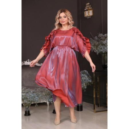 Female dress, size 50, terracotta color-14