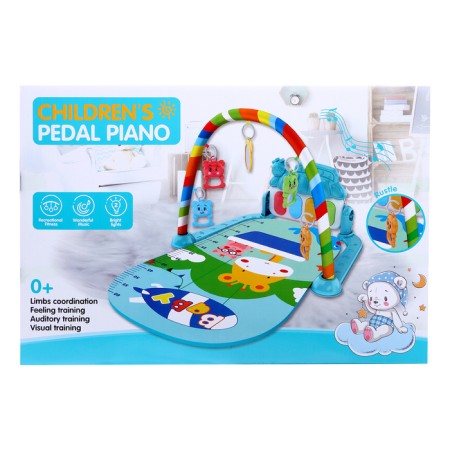 Musical developmental rug "Funny animals", blue color-8