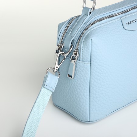Women's bag with lightning, textura, average size, blue color-5