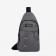 Male sling bag from textiles, headphone opening, gray color