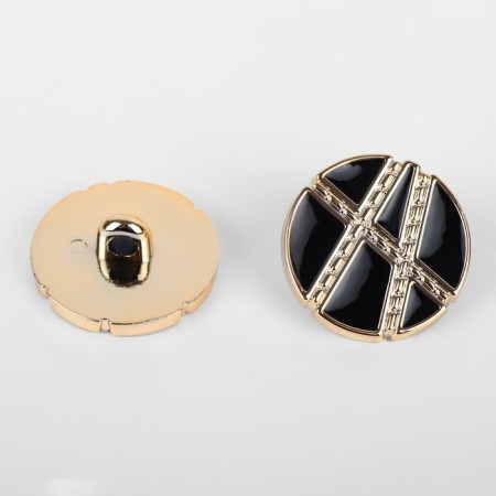 A set of buttons on the leg, d = 21.5 mm, 5 pcs, black/gold color-1