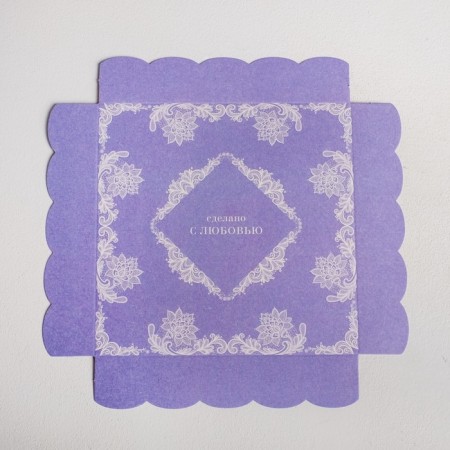 Cookie box, confectionery packaging with PVC lid, “made with love”, 15 x 15 x 3 cm-2