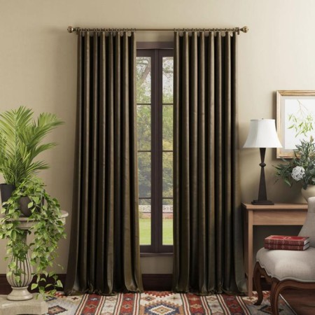 Set of curtains "Replic", size 2x145x270 cm, brown color