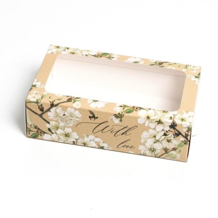 Box for Makarun, confectionery packaging "With Love", 18 x 10.5 x 5.5 cm