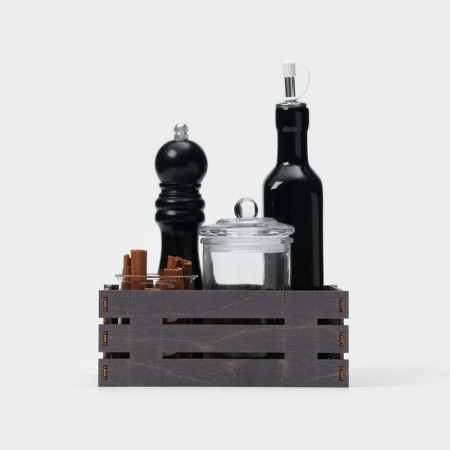 Stand - an organizer for spices of the Dolyan "Reika", 20 × 14 × 7.7 cm, dark color-1