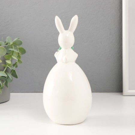 Souvenir Ceramics "Bunny on a flower egg" Ears in polka dots 8.8x8.8x19 cm-2