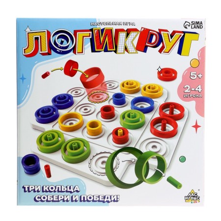 Board game for children for logic "Logikrug", 2-4 players, 5+-10