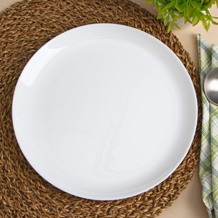 Plate flat diwali, d = 25 cm, white color