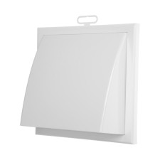 The output of the wall zein, 190x190 mm, with a flange d = 100/125/55x110 mm, with a check valve, white