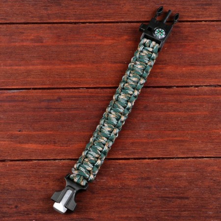 4B1 survival bracelet (paracord, compass, whistle, fire), 25.5 × 2.5 cm, 3 m-1