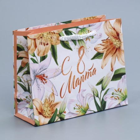 Gift Laminated horizontal package, packaging, "lilies", S 12 x 15 x 5.5 cm-1
