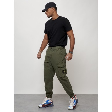 Cargo jeans men, size 46-48, khaki color-5
